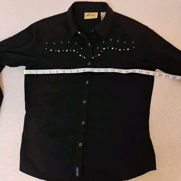 Wrangler Snap Button Studded Slick Cowgirl Western Line Dance Rodeo Women's S - Picture 11 of 12